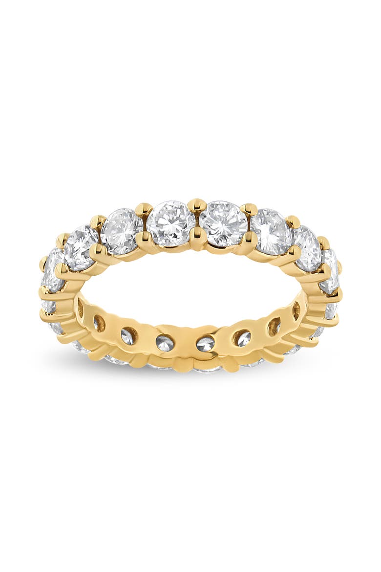 14K Yellow Gold 3.00 Cttw Shared Prong Set Round Cut Diamond Eternity Band, Main, color, Yellow