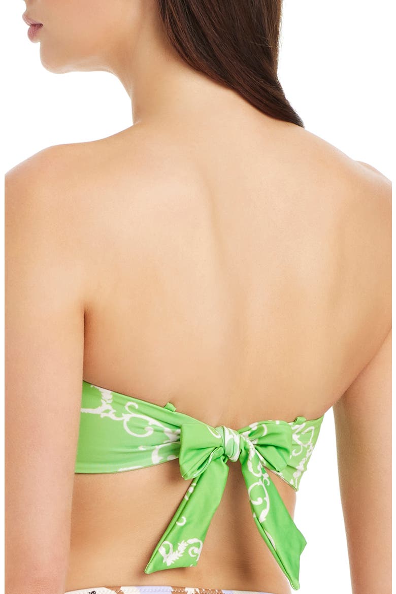 Reversible Bandeau Bikini Top with Removable Straps, Alternate, color, GREEN MULTI