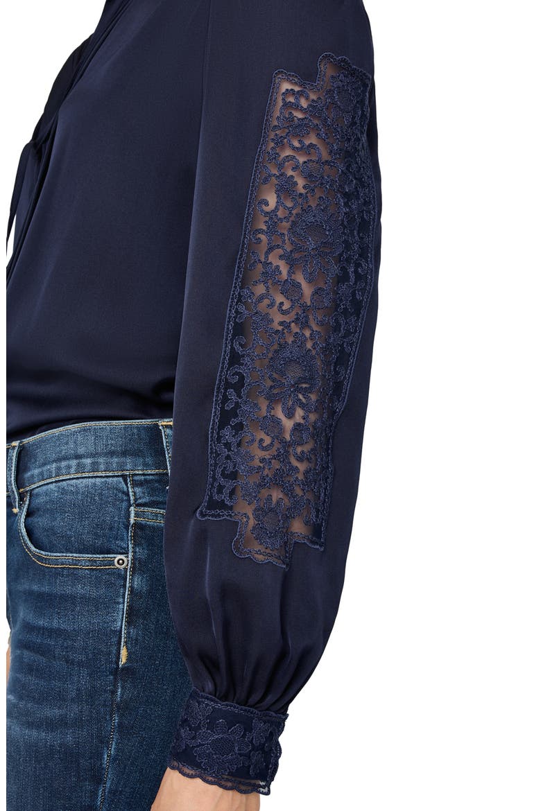 Shay Embroidered Pintuck Top, Alternate, color, MIDNIGHT BLUE