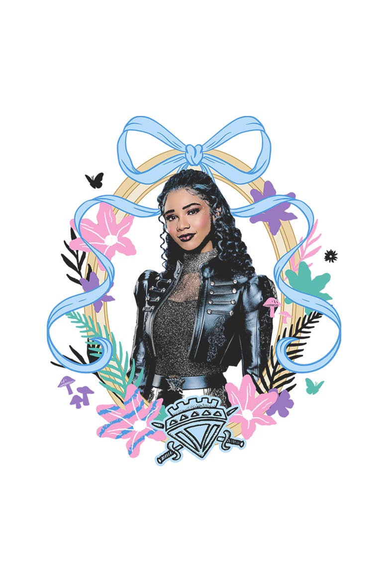 Boy's Descendants Wicked Wonderland Chloe Bow Portrait  Graphic T-Shirt, Alternate, color, White