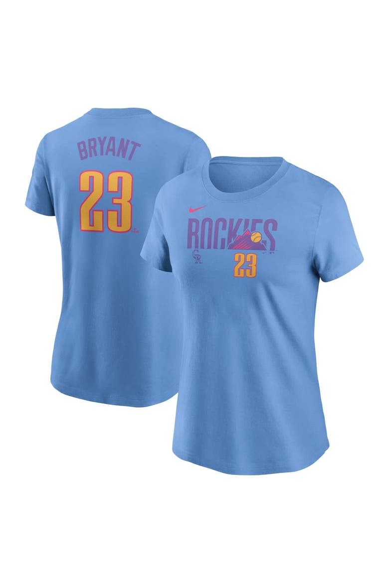 Women's Nike Kris Bryant Light Blue Colorado Rockies 2025 City Connect Fuse Name & Number T-Shirt, Alternate, color, Light Blue