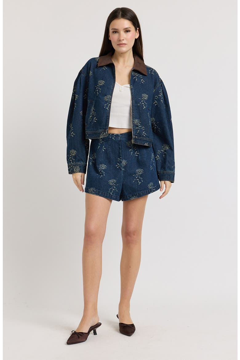 Paige Cropped Denim Jacket, Alternate, color, MEDIUM WASH DENIM