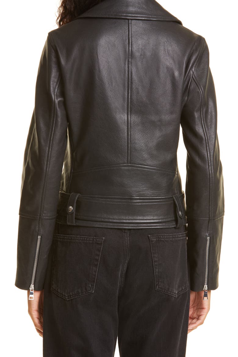 Classic Leather Moto Jacket, Alternate, color, BLACK