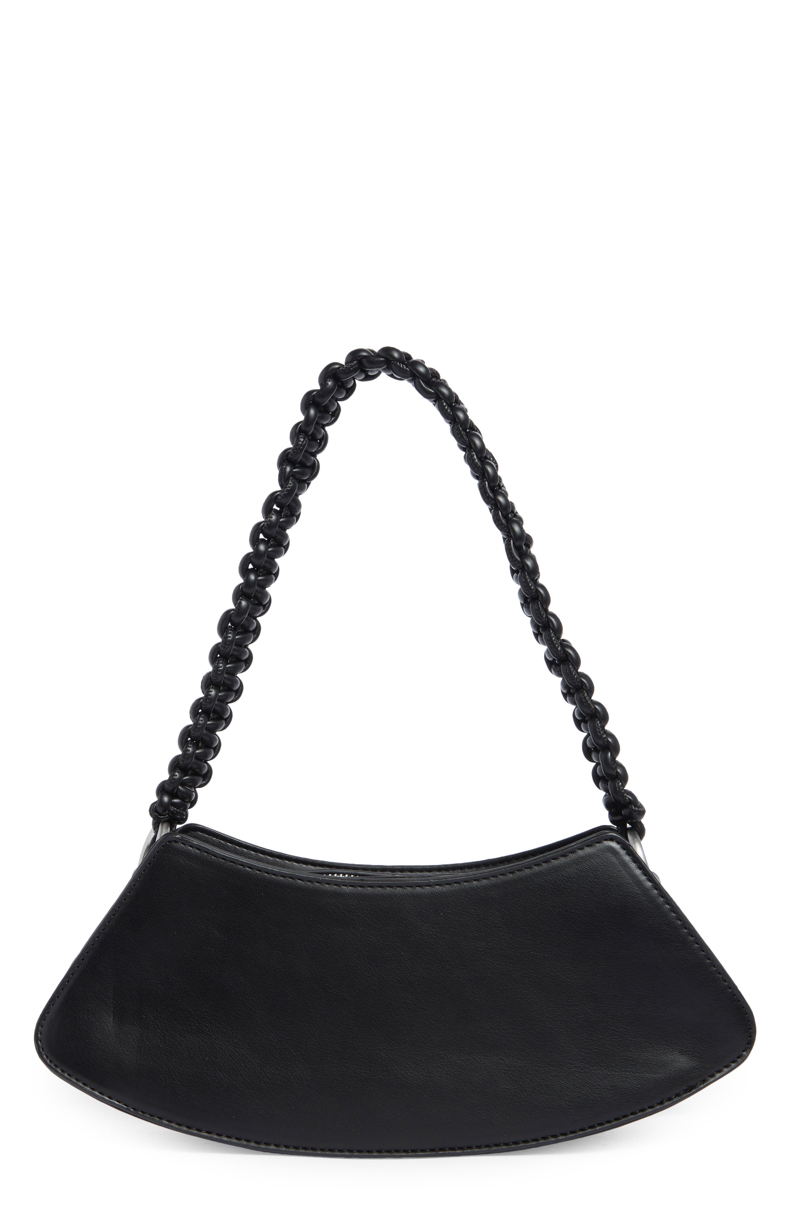 Curved Faux Leather Baguette
