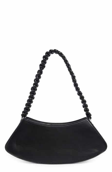 Curved Faux Leather Baguette