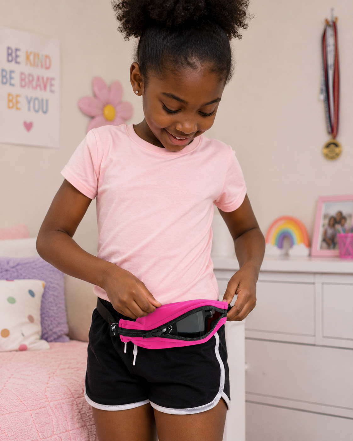 Children's Running Belt, Alternate, color, Fuchsia