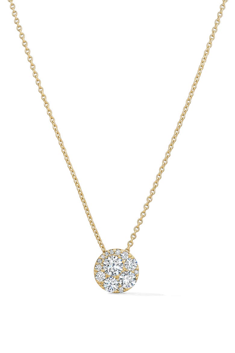 Tessa Circle Pendant Necklace, Main, color, WHITE GOLD/ DIAMOND
