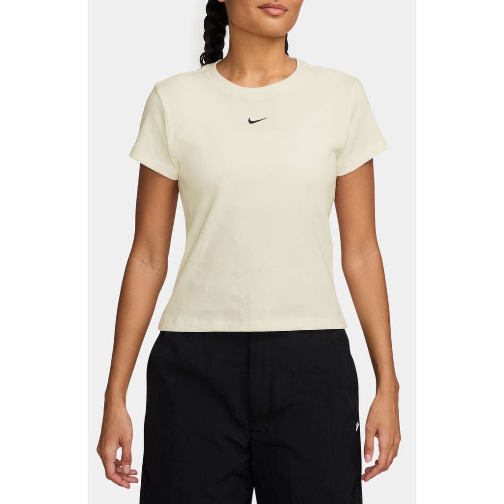 Nike Sportswear Rib Cotton Blend T-shirt In Neutral