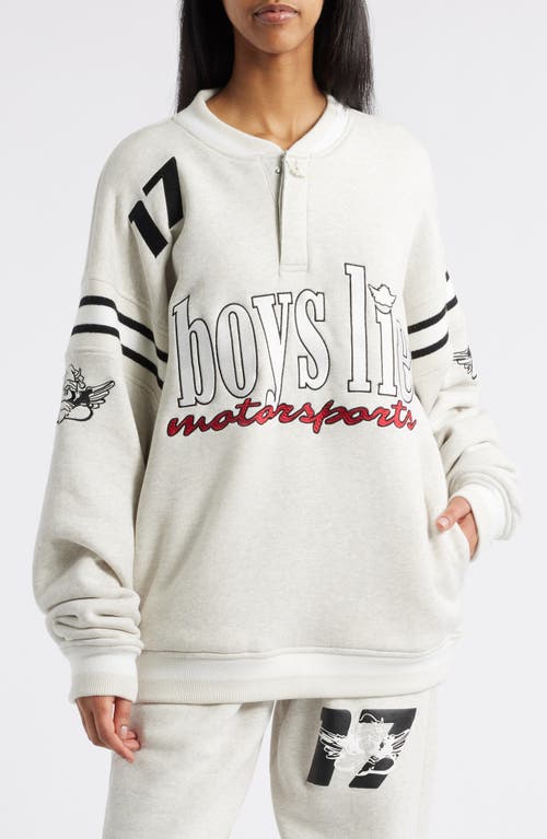 Boys Lie Running On Fumes Jordan Henley Sweatshirt In Heather Ash Grey