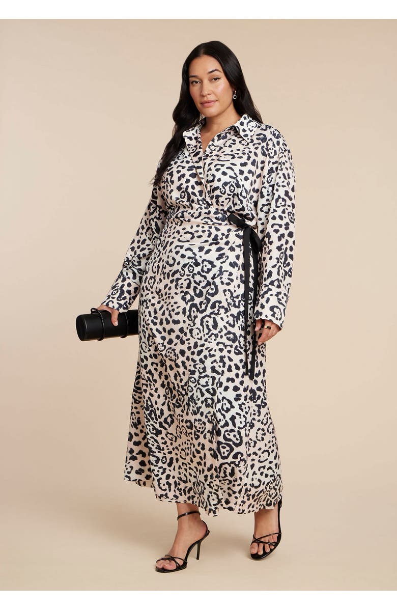 ELOQUII Wrap Detail Maxi Dress, Main, color, 