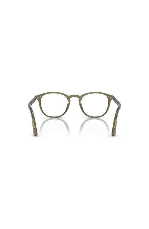 Persol 49mm Round Optical Glasses In Green