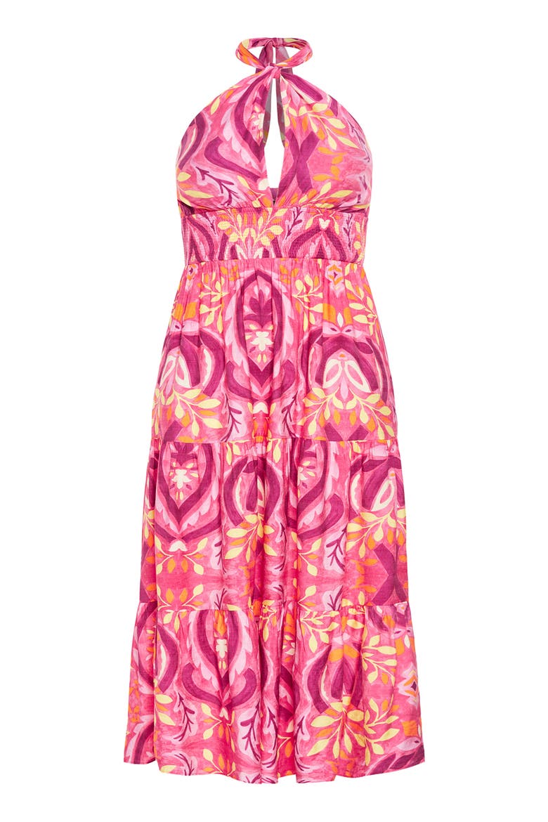 Dallas Halter Dress, Alternate, color, SUMMER TILE PINK