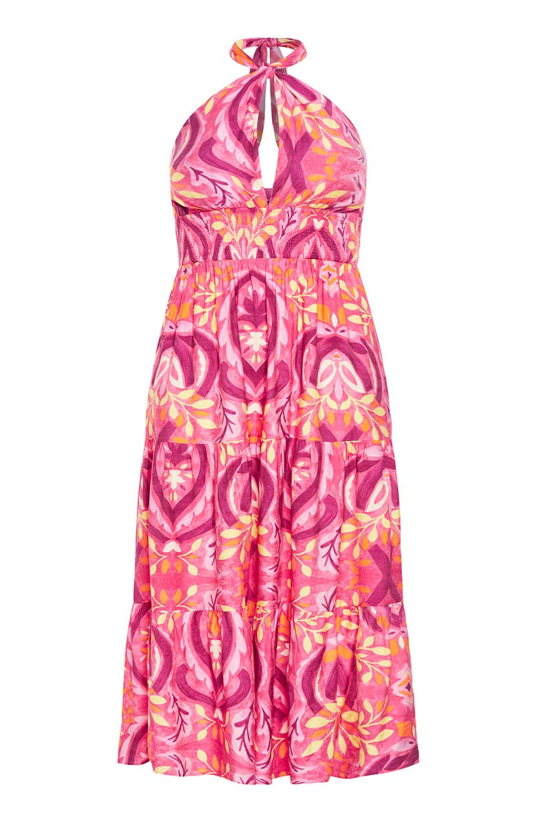 City Chic Dallas Halter Dress, Alternate, color, Summer Tile Pink