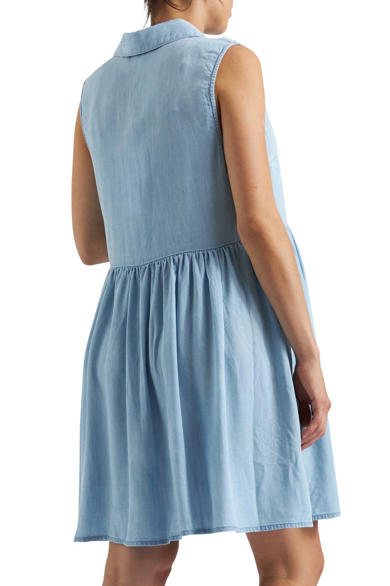 Bec Button Down Sleeveless Chambray Maternity Dress, Alternate, color, CLEAN FADE