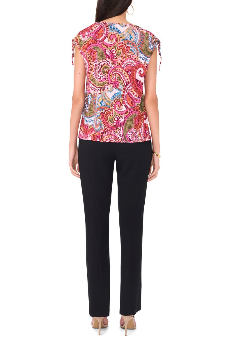 Chaus Paisley Knit Top, Alternate, color, Olive/Fuschia/Rust