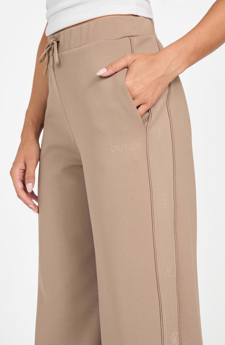 GUESS Octavia Wide Leg Sweatpants, Alternate, color, Beige