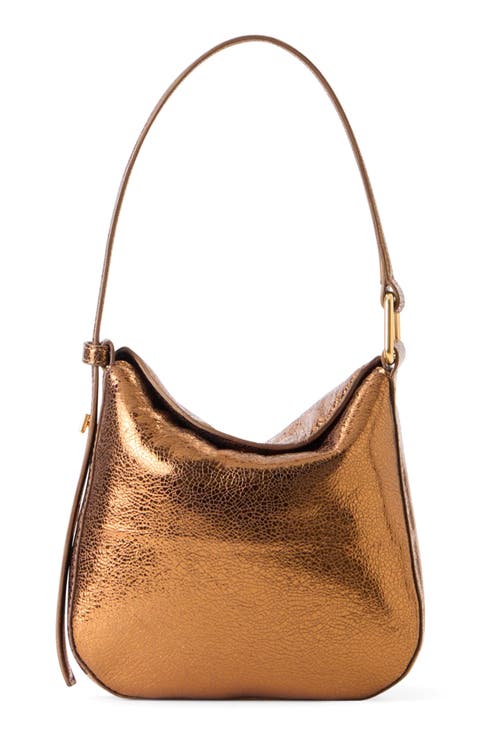 Mini Anna Metallic Leather Hobo Bag