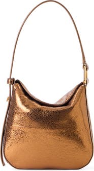 Akris Mini Anna Metallic Leather Hobo Bag