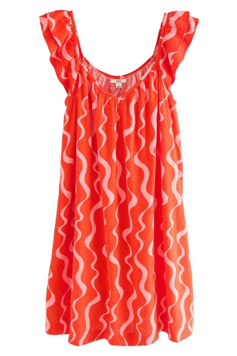 Ruffle Cap Sleeve Dress, Alternate, color, RED