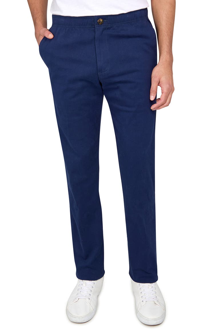 Slim Fit Solid Drawstring Pants, Main, color, NAVY