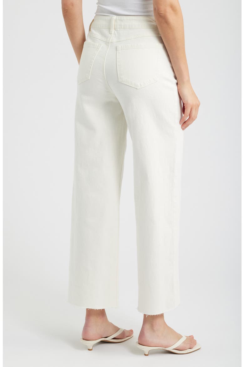 Raw Hem Wide Leg Jeans, Alternate, color, EGGSHELL