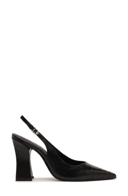 Schutz Michelle Snakeskin Embossed Slingback Pump In Black