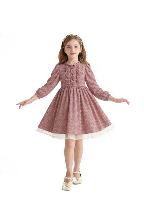 Sweet Cactus Floral Layered Dress In Pink