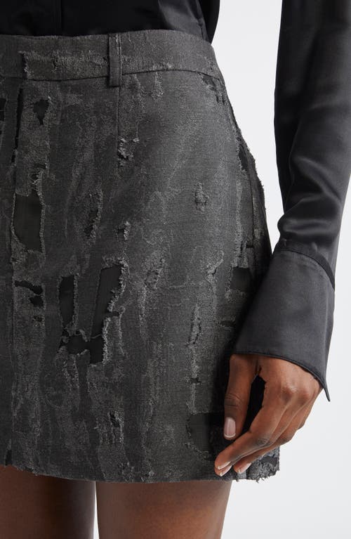 Grace Ling Torn Burnout Miniskirt In Gray