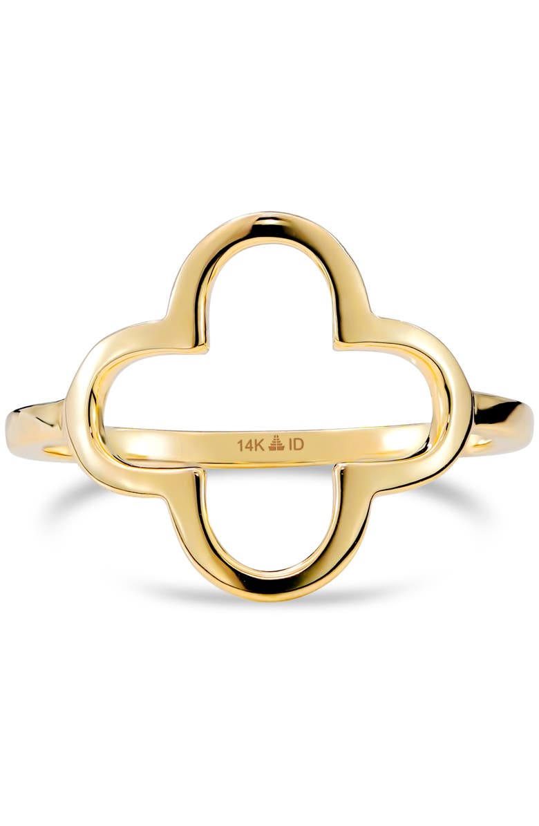 DEVATA Clover Ring in 14K Gold, Main, color, Yellow Gold