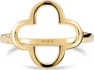 DEVATA Clover Ring in 14K Gold