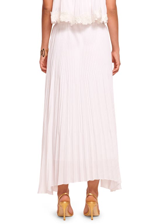 Ramy Brook Winifred Pleated Asymmetric Maxi Skirt In White