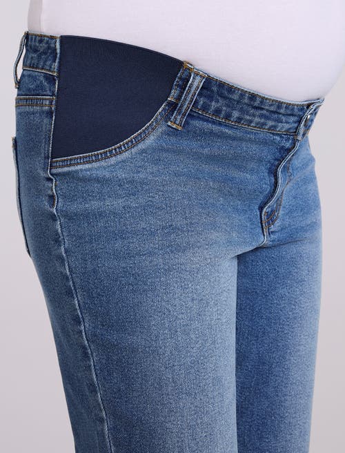 Motherhood Maternity Under The Belly Wide Leg Crop Jeans In Blue