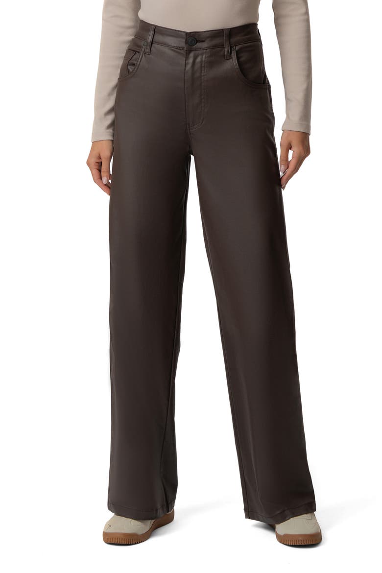 Jodi Coated High Waist Relaxed Straight Leg Jeans, Main, color, CHOCOLATE