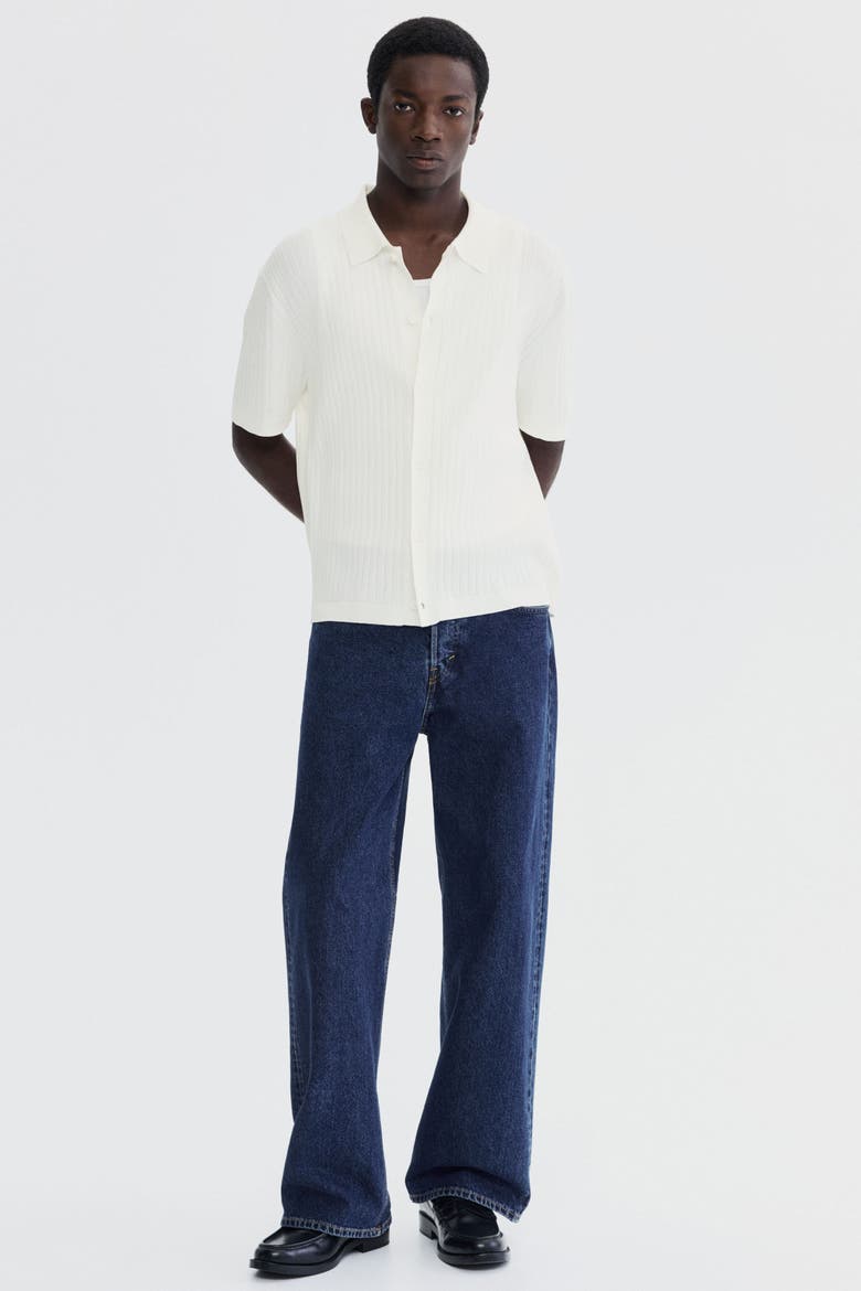 Regular Fit Rib-knit Shirt, Alternate, color, Cream