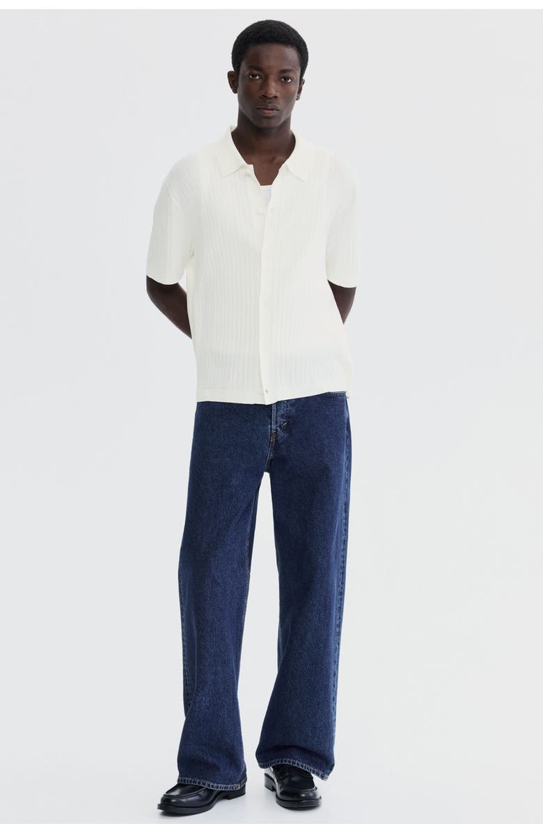 H&M Regular Fit Rib-knit Shirt, Alternate, color, Cream