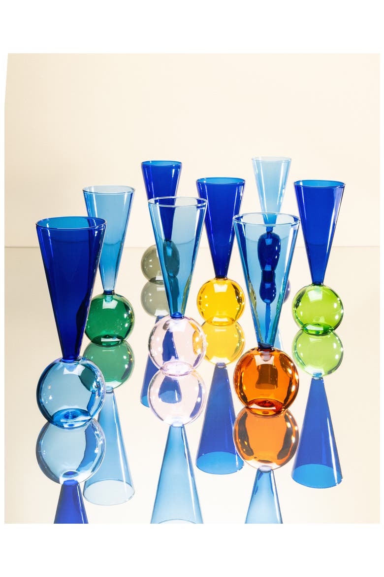 Bubbles Celebration Champagne Glasses, Alternate, color, BLUE ASSORTED