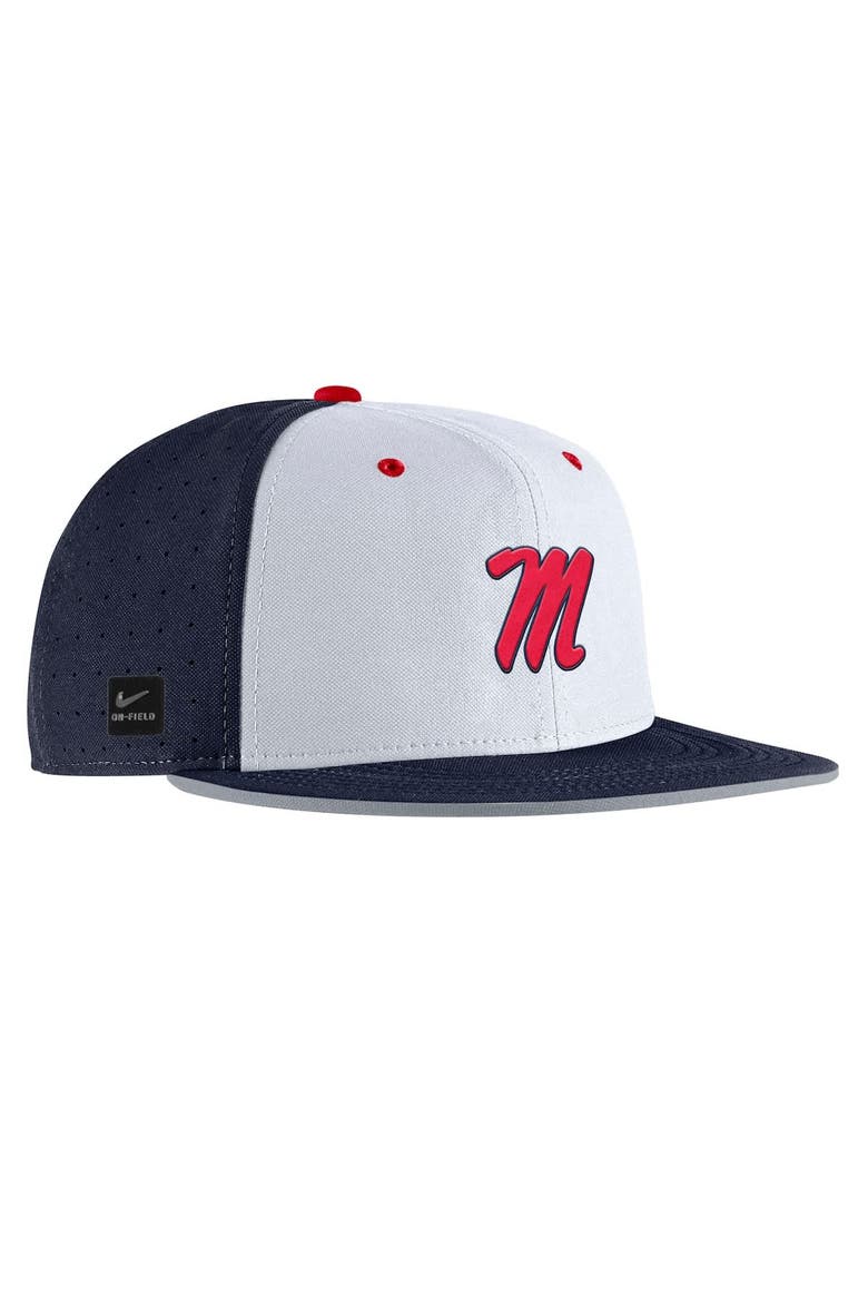 Men's Nike Navy Ole Miss Rebels 2025 On-Field True Performance Baseball Fitted Hat, Alternate, color, Navy