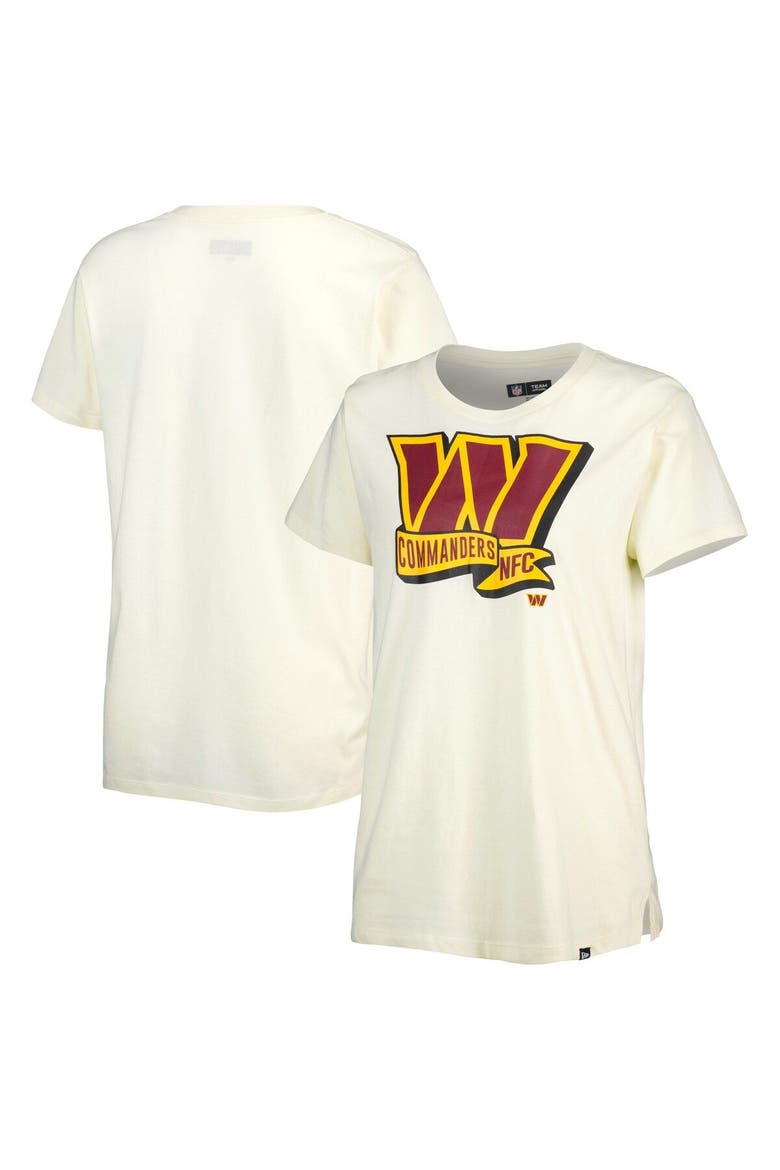 Women's New Era Cream Washington Commanders Chrome Sideline T-Shirt, Main, color, Cream