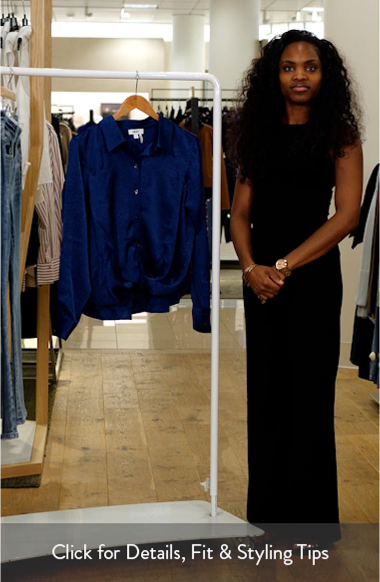 Twist Front Crinkle Satin Shirt, sales video thumbnail