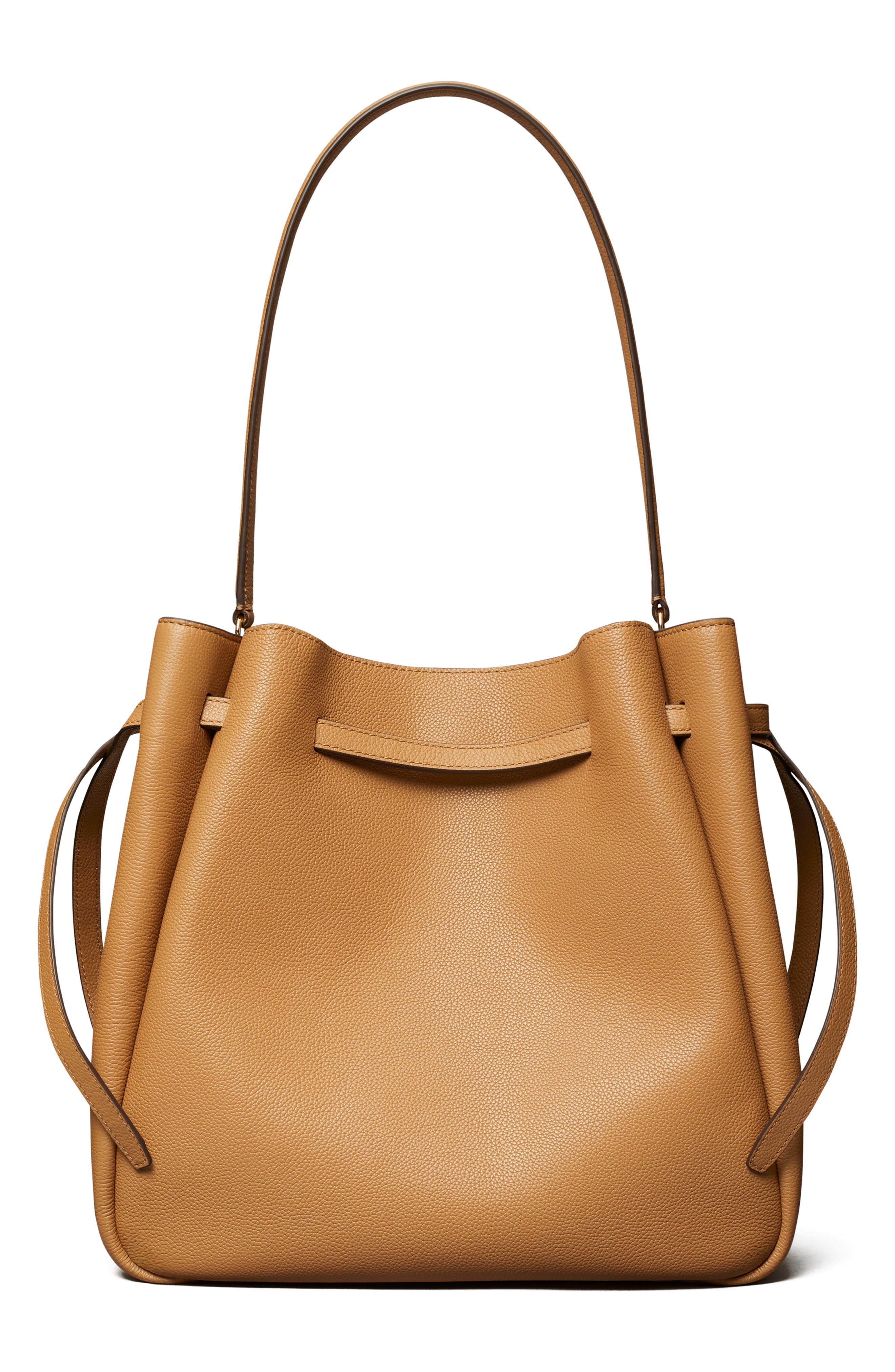 Large Romy Pebble Leather Bucket Bag, Alternate, color, TIRAMISU