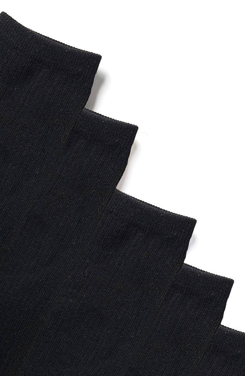 Stems 5-Pack Everyday Ankle Socks, Alternate, color, Black