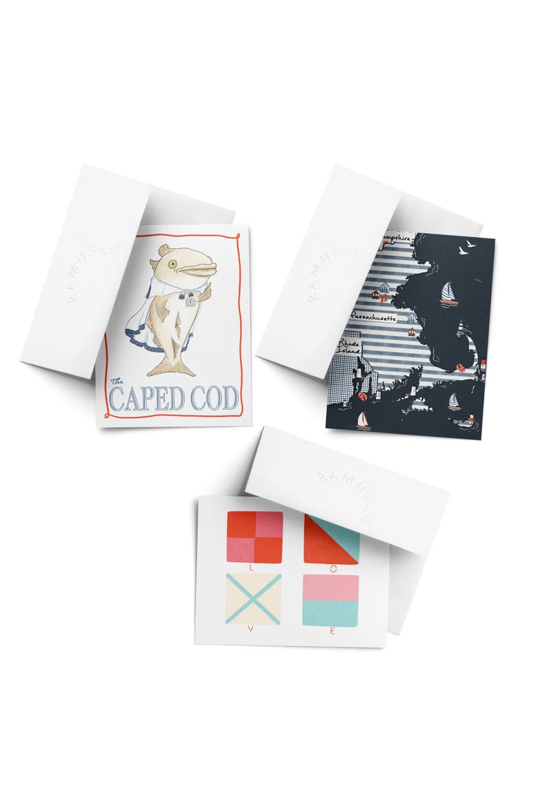Everyday Greeting Card Pack Sets (3 ct, Assorted) The Caped Cod, LOVE Nautical Flags, Seacoast MA, Main, color, Multi-Pack