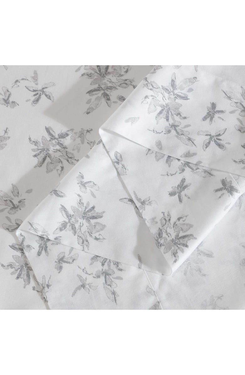 Calvin Klein Abstract Ditsy Floral 300 Thread Count Sateen Sheet Set, Alternate, color, Grey