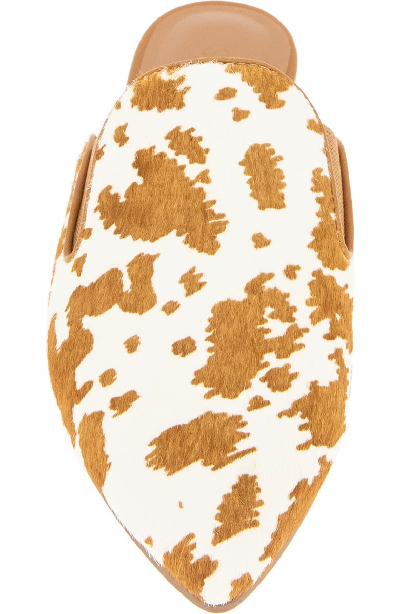 Splendid Liza Pointed Toe Mule, Alternate, color, Caramel Cow Print