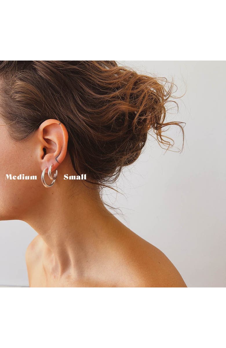 Astor & Orion Crescent Hoops, Alternate, color, Silver