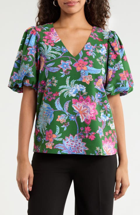 Elara Floral Puff Sleeve Top