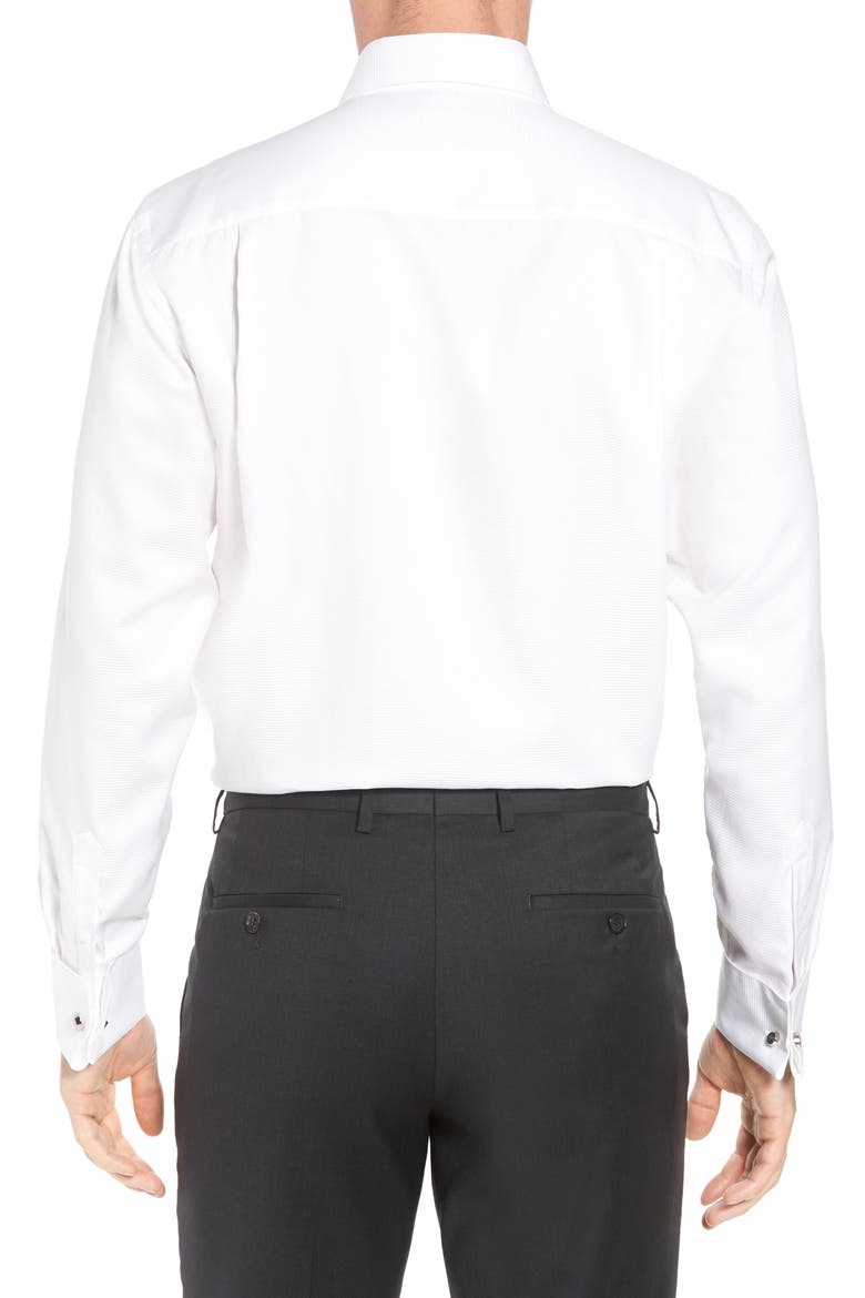 Horizontal Twill Regular Fit Tuxedo Shirt, Alternate, color, WHITE