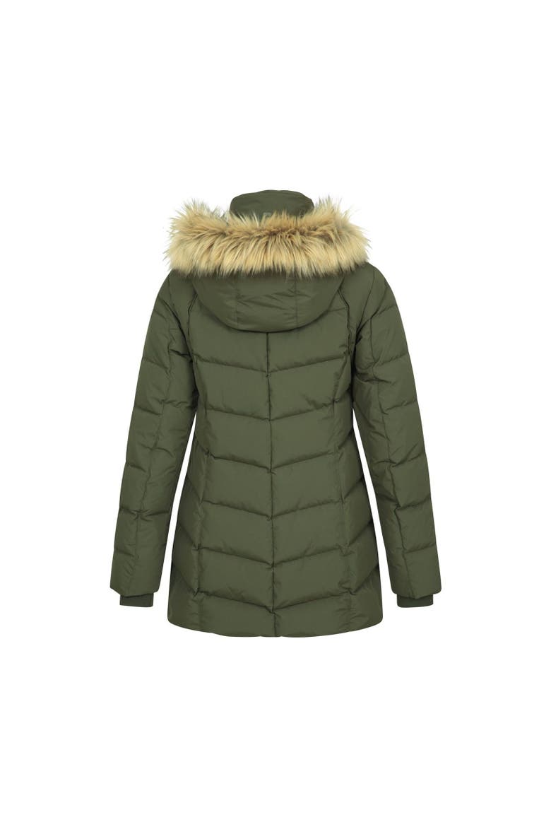 Isla II Long Down Jacket, Alternate, color, Dark Khaki