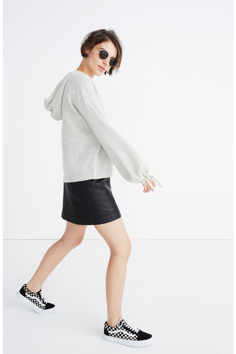 Cashmere Hooded Sweater, Main, color, HEATHER SILVER