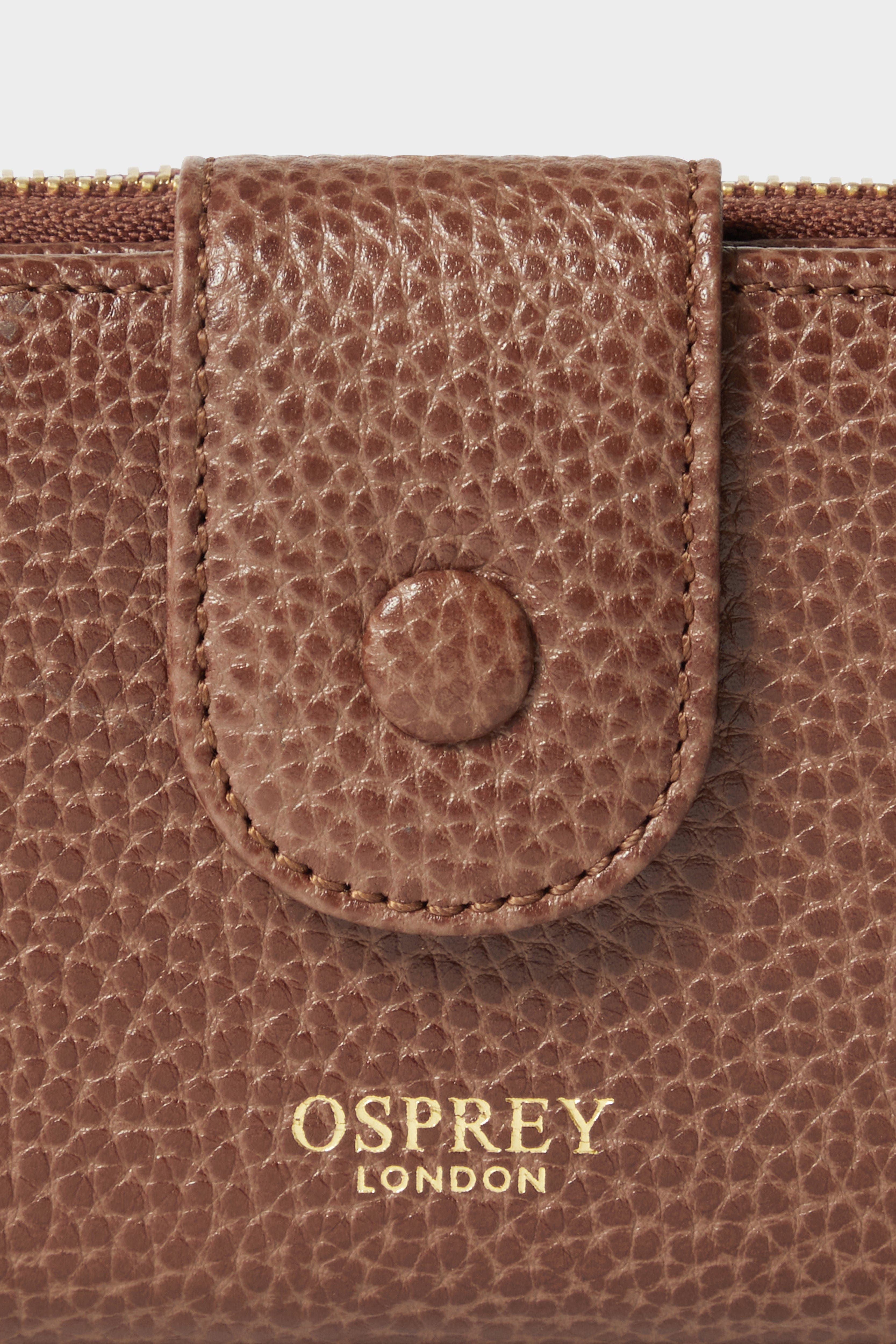 Osprey London The Core Medium Leather Popper Matinee Purse, Alternate, color, Tan